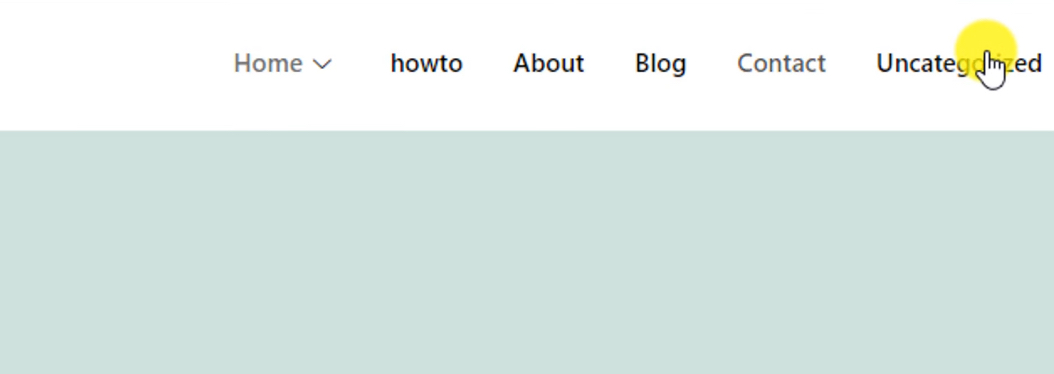 Website's navigation bar with menu items including Home, howto, About, Blog, Contact, and Uncategorized