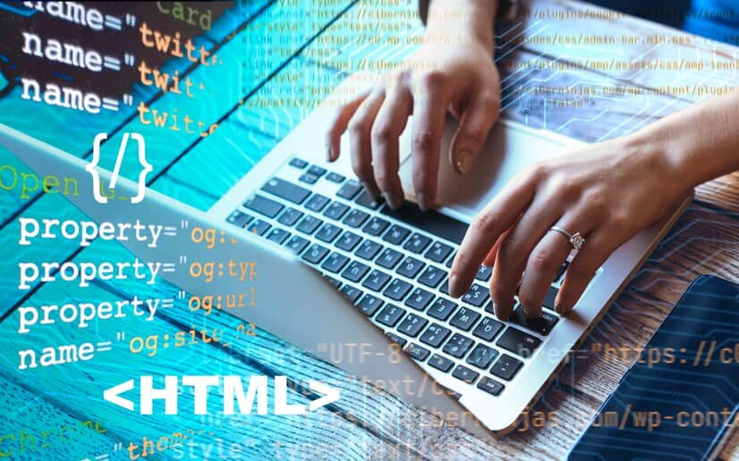 HTML and Hands on Laptop