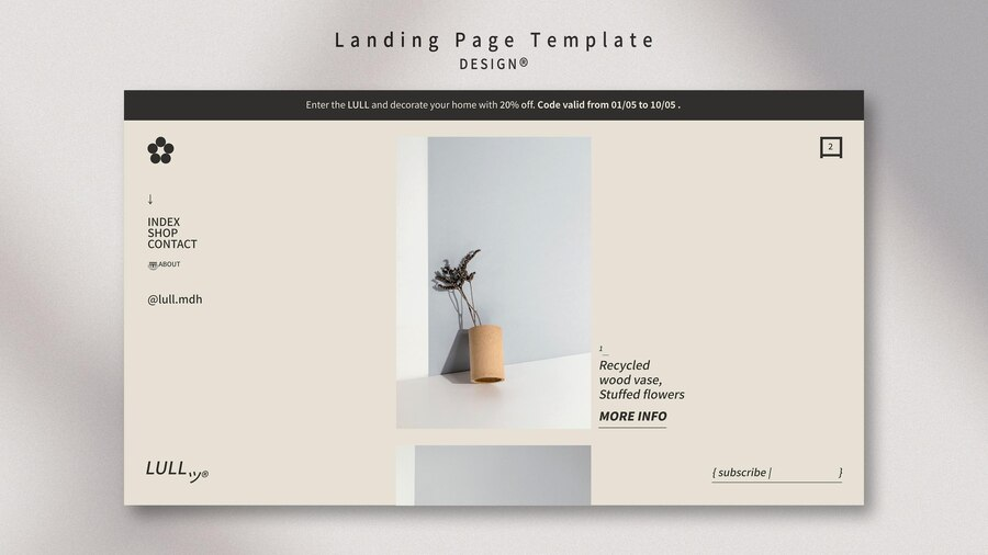 Design of Landing for Interior Design Brand