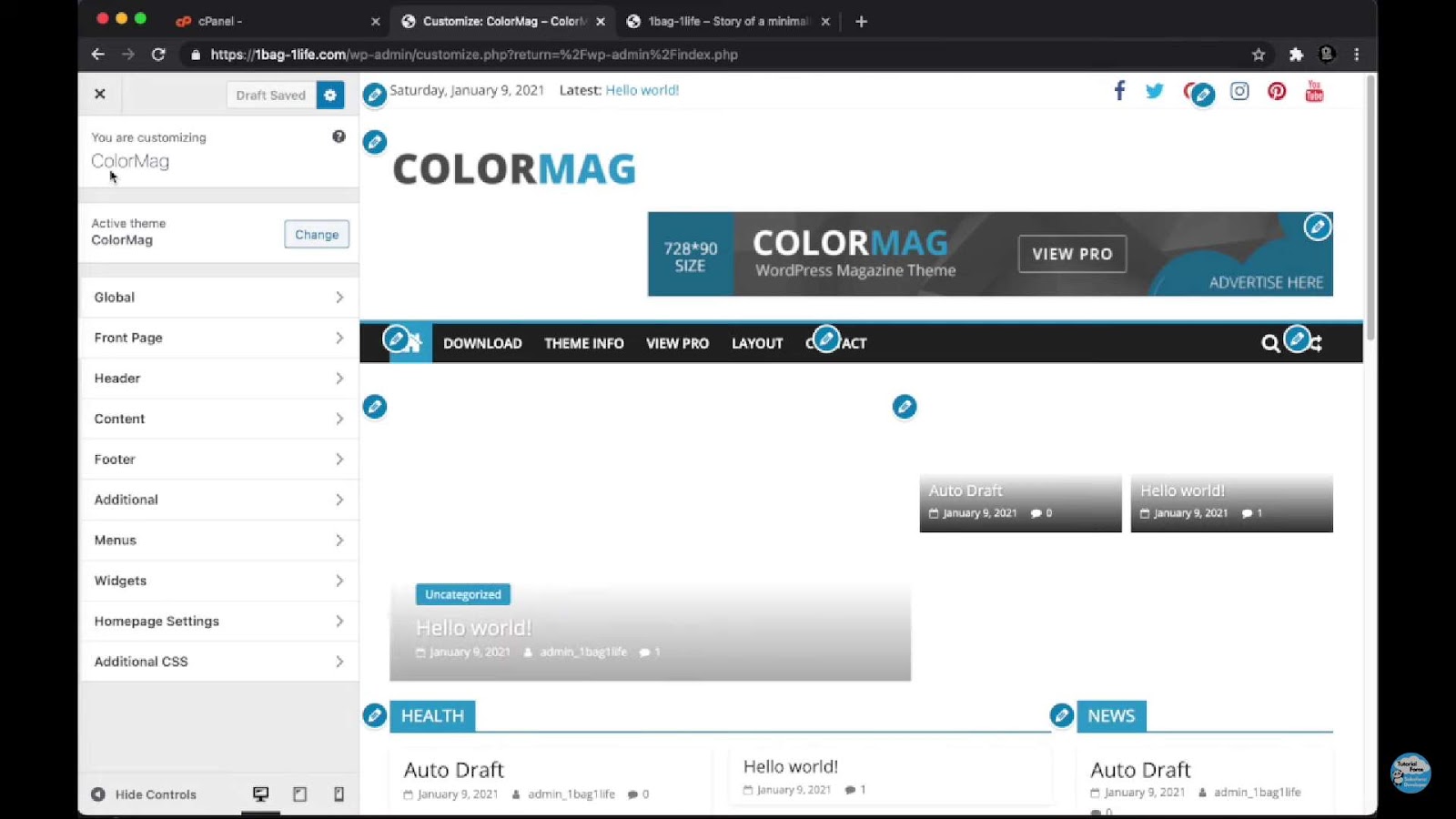 Process of changing wordpress logo size