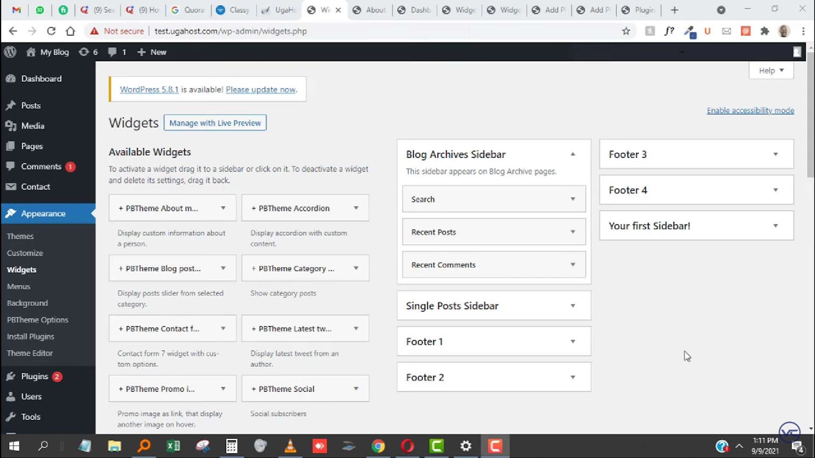 Process of fixing wordpress widget not showing